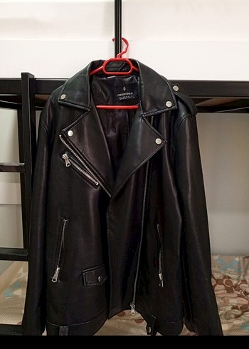Kadın Siyah Deri Ceket - Görsel 2