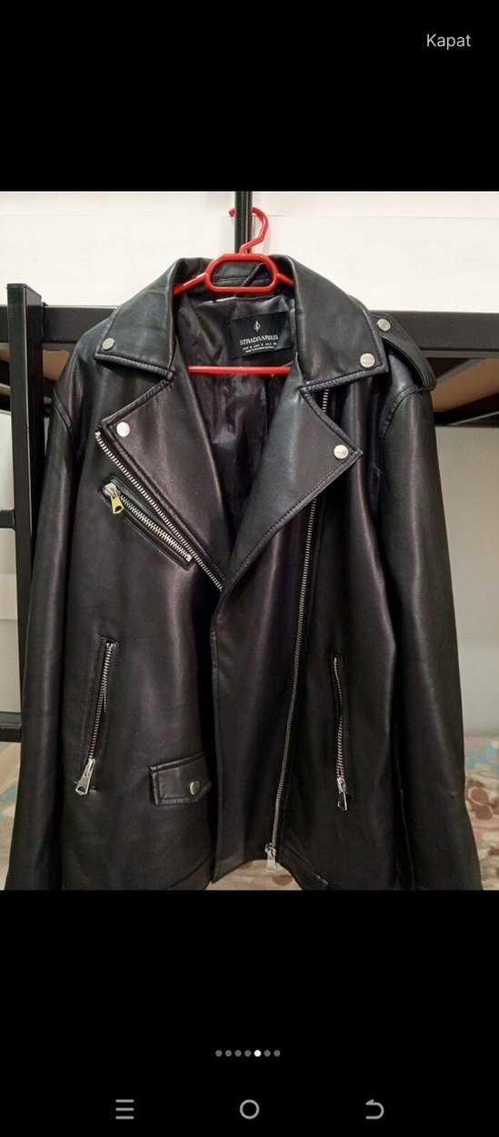 Kadın Siyah Deri Ceket - Görsel 5
