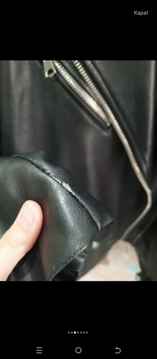 Kadın Siyah Deri Ceket - Görsel 3