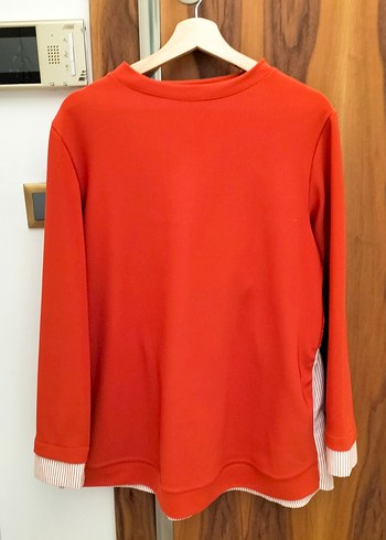 Kırmızı Kadın Sweatshirt Uzun Kollu