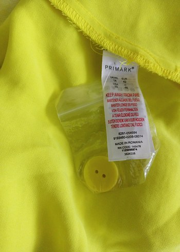 42 Beden sarı Renk Primark V Yaka Elbise L
