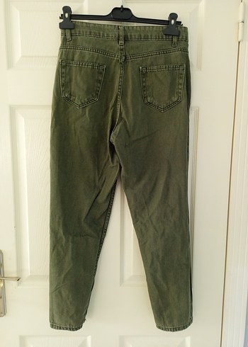 Topshop Haki Yüksek Bel Mom Jean
