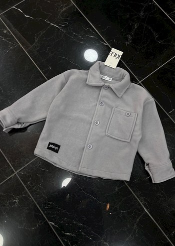 Gri Erkek Çocuk Düğmeli Polar Ceket - Görsel 2