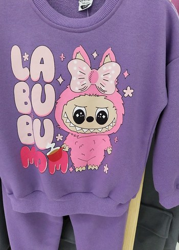 Kız Çocuk Mor labubu eşofman takımı - Görsel 2