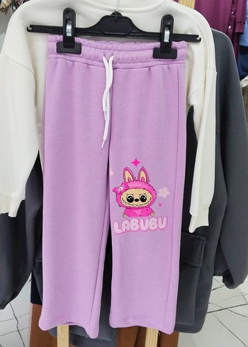 Kız Çocuk lila labubu takım - Görsel 3