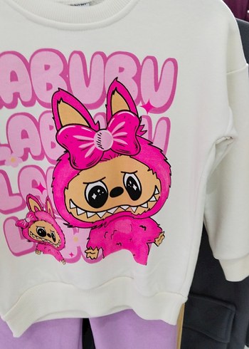 Kız Çocuk lila labubu takım - Görsel 2