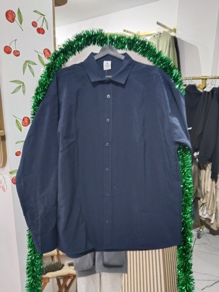 Erkek Lacivert Uzun Kollu Gömlek - Görsel 5