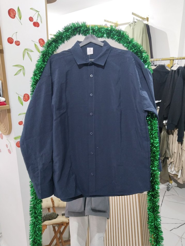 Erkek Lacivert Uzun Kollu Gömlek - Görsel 4