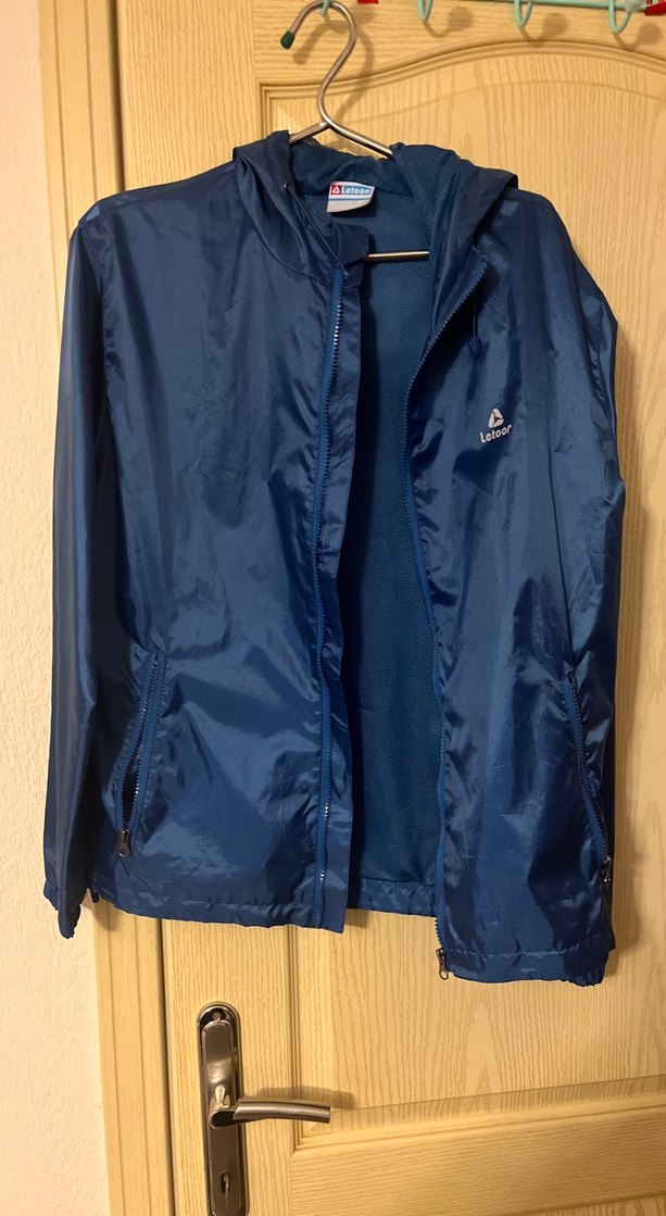 Kadın Mavi Fermuarlı Yağmurluk - Görsel 4