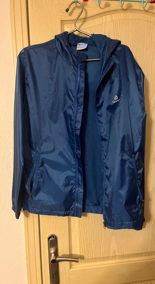 Kadın Mavi Fermuarlı Yağmurluk - Görsel 3