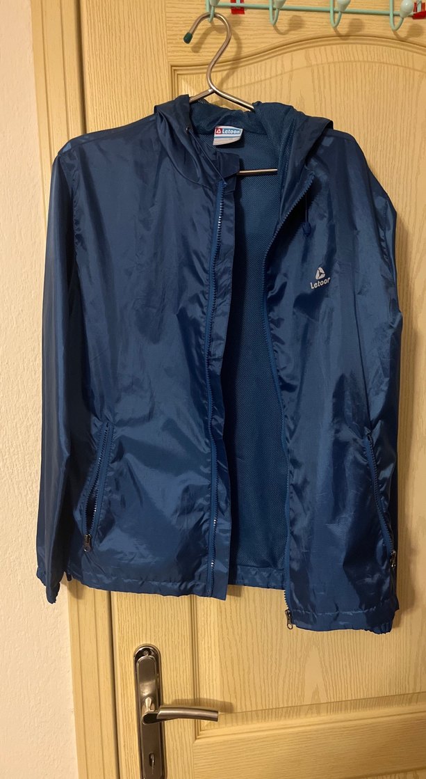 Kadın Mavi Fermuarlı Yağmurluk - Görsel 2