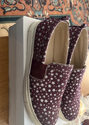 Bordo Baskılı Kadın Spor Ayakkabı - Görsel 5