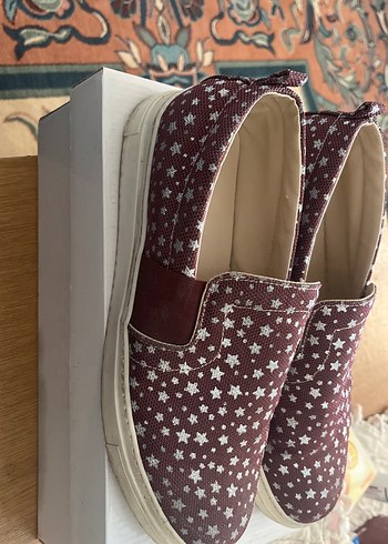 Bordo Baskılı Kadın Spor Ayakkabı - Görsel 4