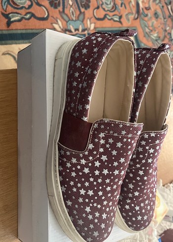 Bordo Baskılı Kadın Spor Ayakkabı - Görsel 6