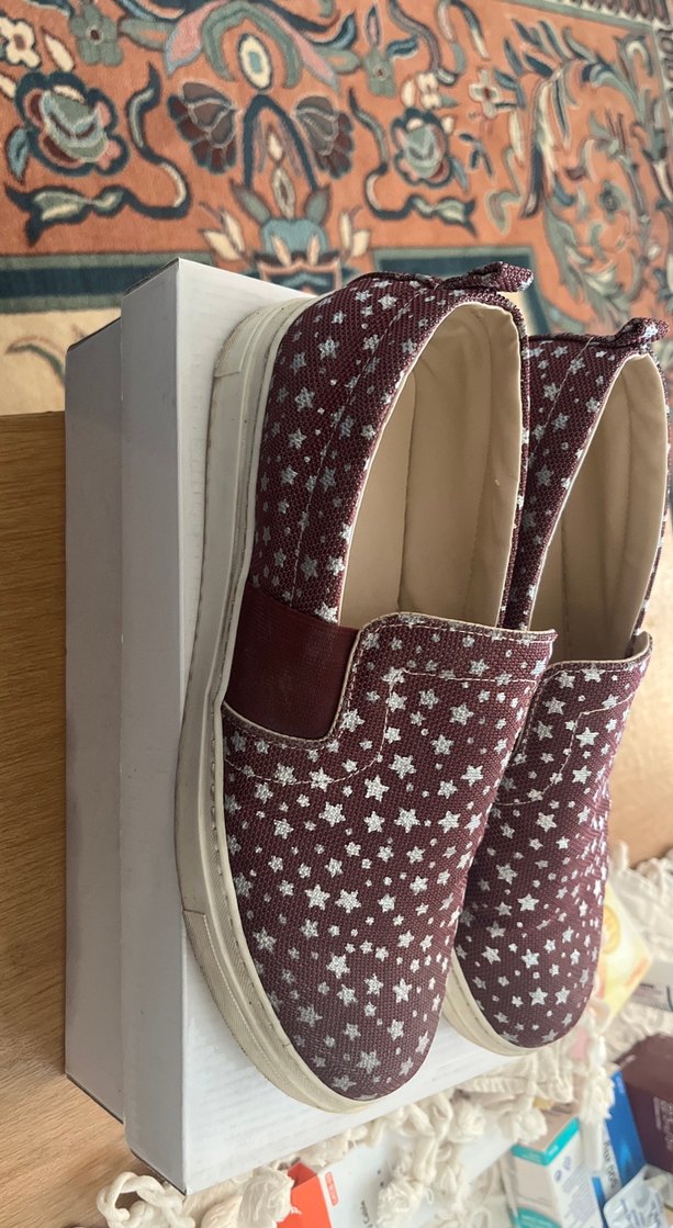 Bordo Baskılı Kadın Spor Ayakkabı - Görsel 4