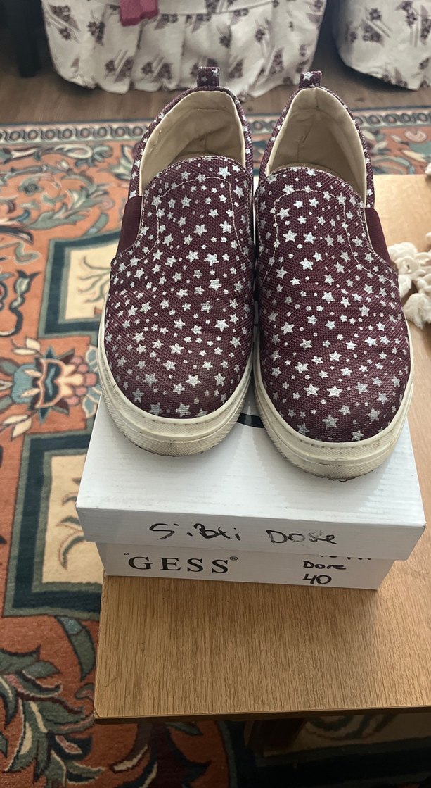 Bordo Baskılı Kadın Spor Ayakkabı - Görsel 3