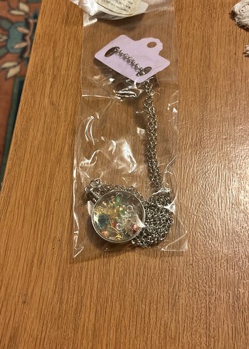 Uzun Zincir Detaylı Çok Renkli Bohem Kolye - Görsel 3