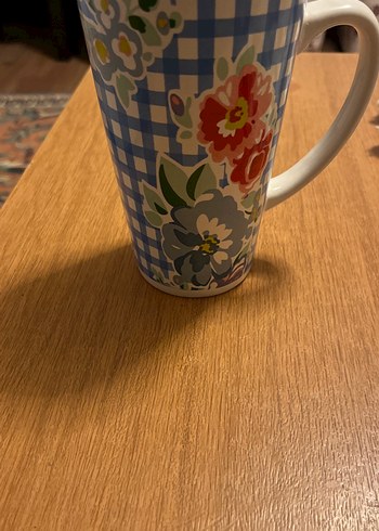 Mavi Çiçek Desenli Pastel Kupa - Görsel 2