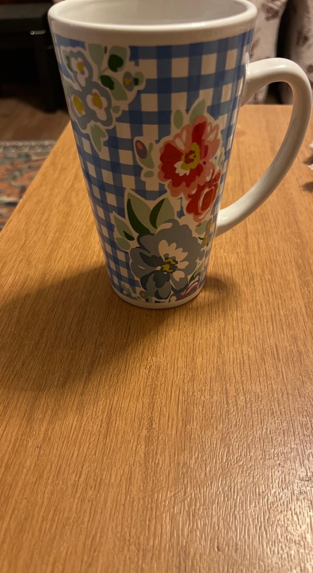 Mavi Çiçek Desenli Pastel Kupa - Görsel 5