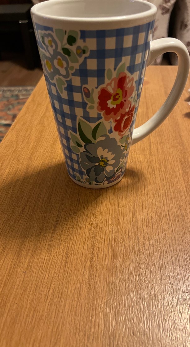 Mavi Çiçek Desenli Pastel Kupa - Görsel 4