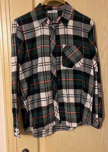 Düğmeli Kareli Uzun Kollu Kadın Gömlek - Görsel 4