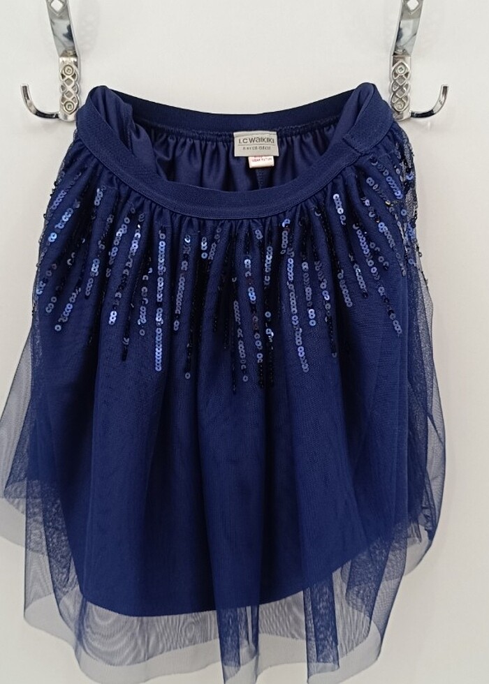 8-9 yaş LC Waikiki Beli Lastikli Pul İşlemeli Kız Çocuk Etek - Görsel 2