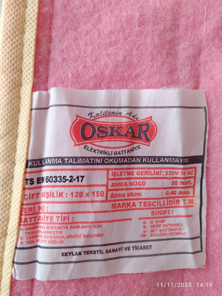 Pastel Pembe Düz Elektrikli Battaniye 120x150cm - Görsel 2