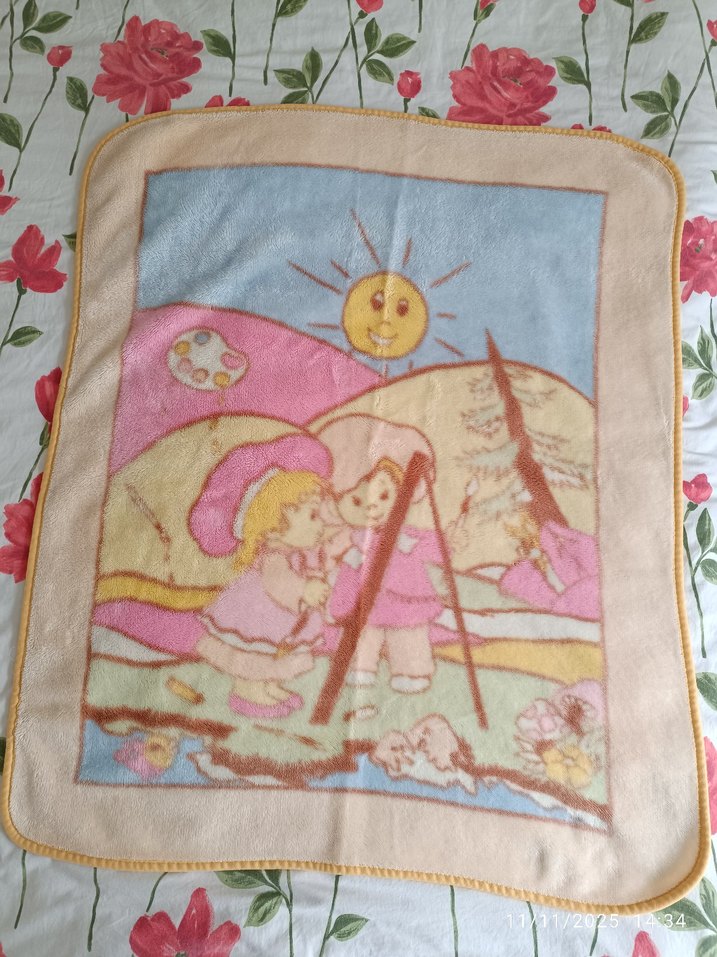 Çocuklar için Pastel Renkli Baskılı Battaniye 96x115cm - Görsel 2