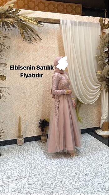 Nişanlık Tesettür Abiye Pudra pembesi