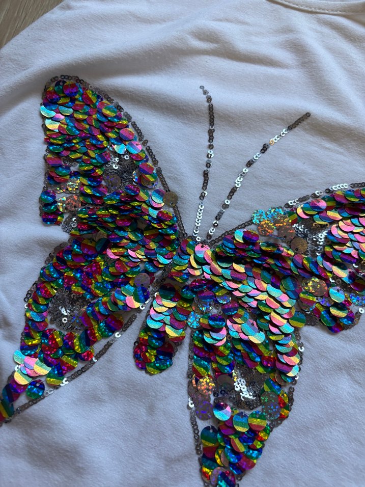 Renkli Payetli Kelebek Desenli y2k atlet - Görsel 2