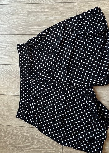 Puantiye Desenli Siyah Mini şort - Görsel 2