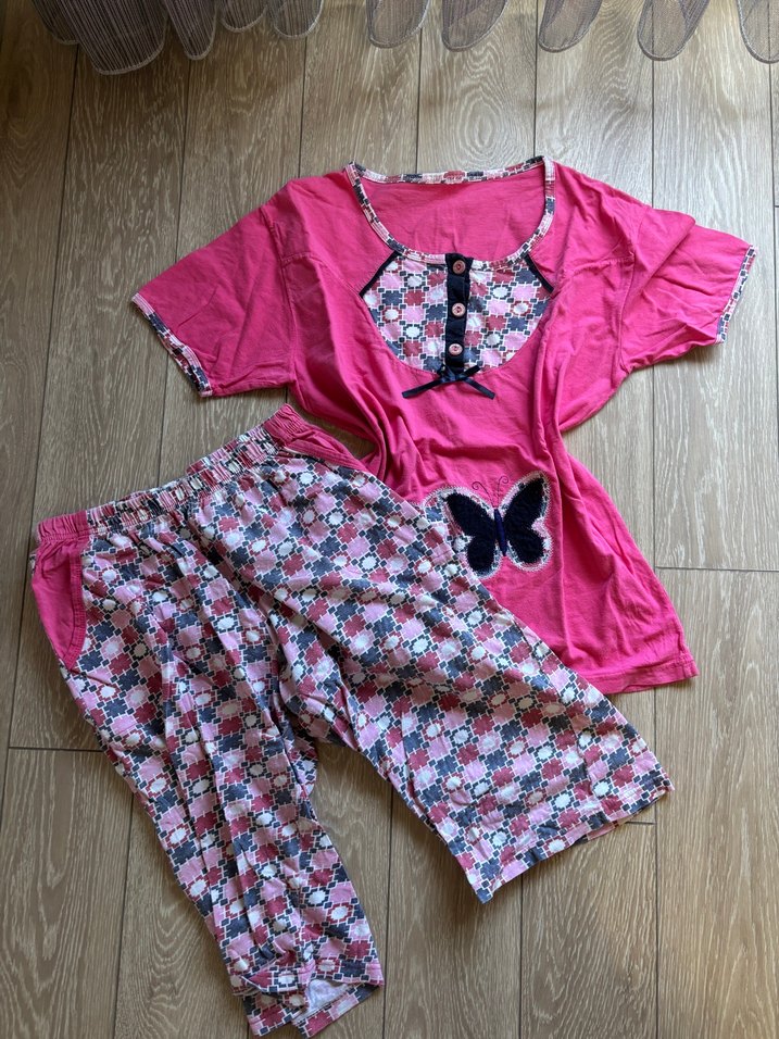 Renkli Desenli Kadın Kısa Kollu Pijama Takımı - Görsel 3