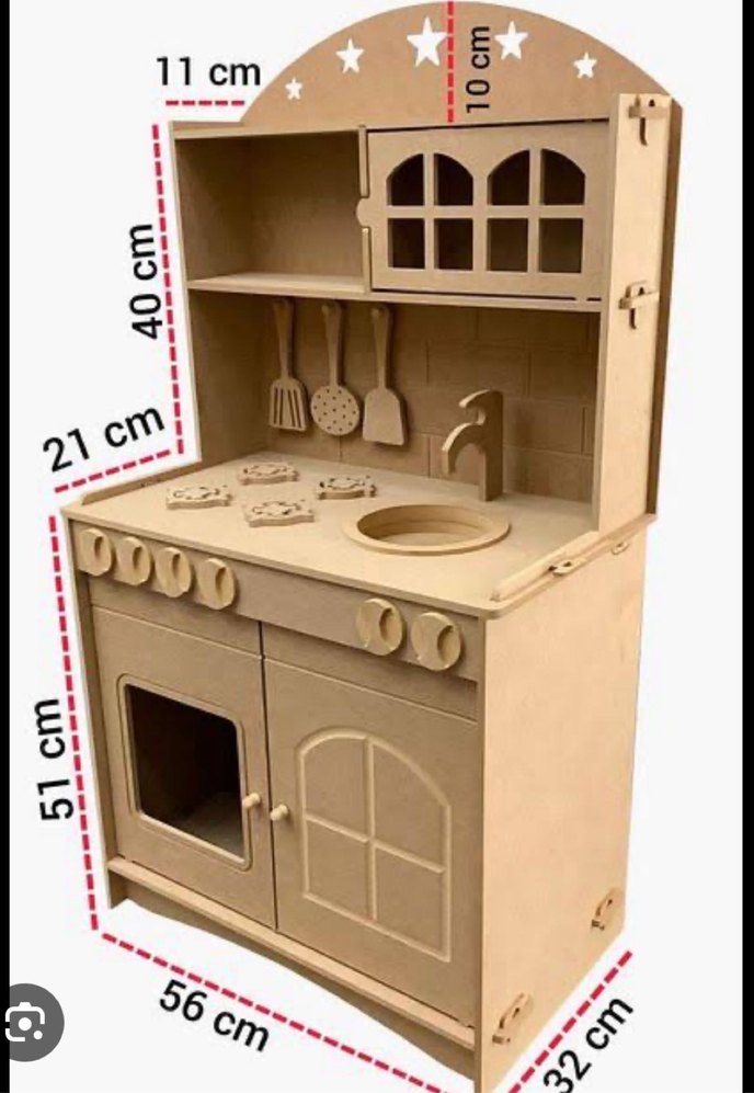 Mor Ahşap Çocuk Mutfak Seti - Görsel 2