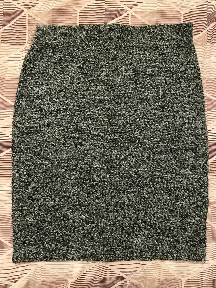 Gri Midi Boy Sokak Stili Etek - Görsel 2