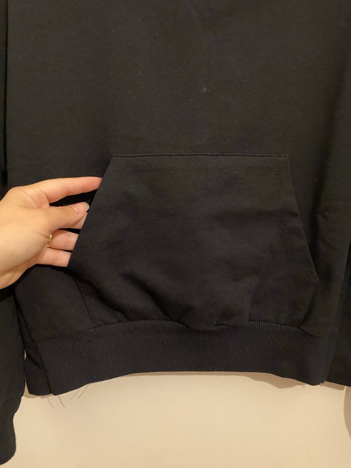 Siyah Yüksek Yakalı Kadın Sweatshirt - Görsel 4