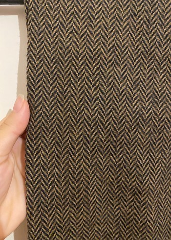 Kemer Detaylı Kahverengi Kadın Yün Pantolon - Görsel 4