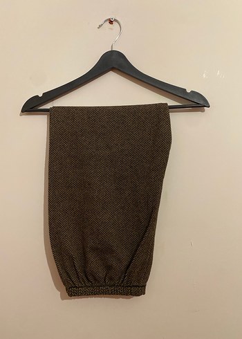 Kemer Detaylı Kahverengi Kadın Yün Pantolon - Görsel 2