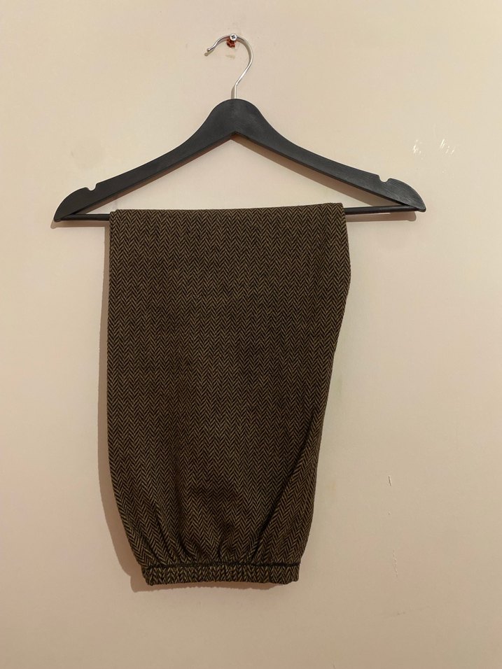 Kemer Detaylı Kahverengi Kadın Yün Pantolon - Görsel 2