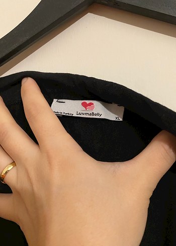 Siyah Hamile Midi Etek - Görsel 3