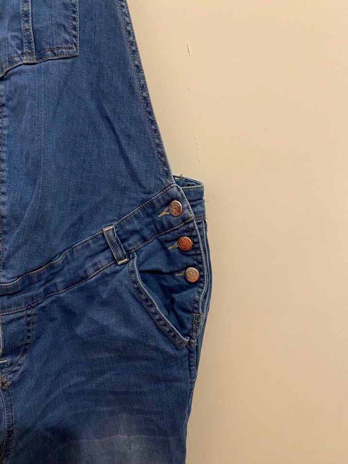 Kadın Lacivert  Askılı Uzun Hamile Tulum - Görsel 2