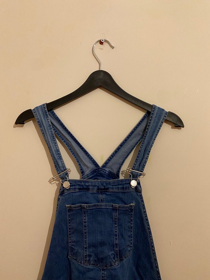 Kadın Lacivert  Askılı Uzun Hamile Tulum - Görsel 3