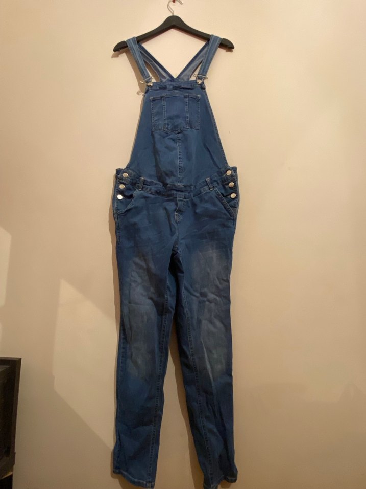 Kadın Lacivert  Askılı Uzun Hamile Tulum - Görsel 4