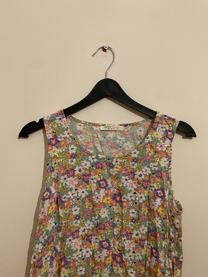 Çiçek Desenli Bohem Midi Elbise - Görsel 2