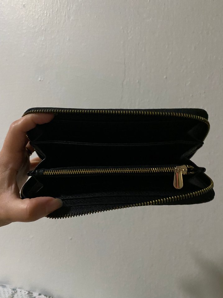 Gri Yılan Derisi Desenli Fermuarlı Kadın Cüzdanı - Görsel 3