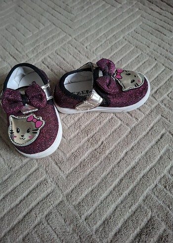 Kız Çocuk Pembe Cırtlı Desenli Sneakers - Görsel 2