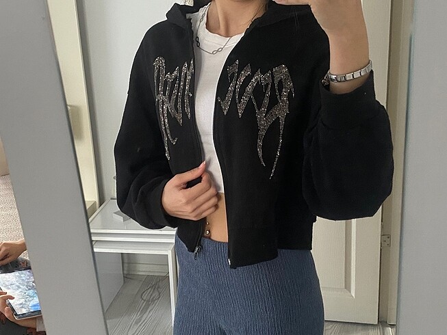 Diğer taşlı crop hırka