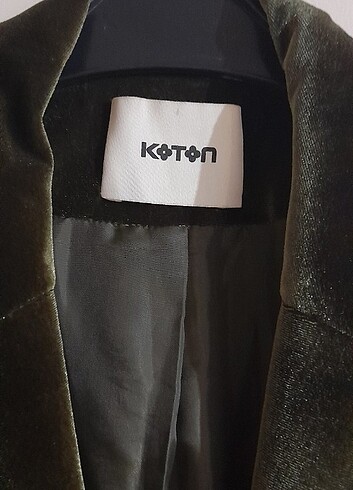 m Beden haki Renk Koton brazer uaxun ceket kadife