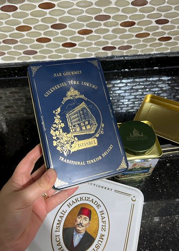 Khaki Renkli Metal İngiliz metal çay  Kutu - Görsel 10