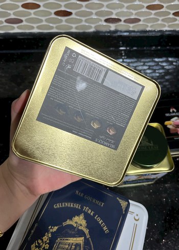 Khaki Renkli Metal İngiliz metal çay  Kutu - Görsel 6