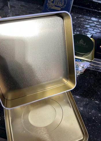 Khaki Renkli Metal İngiliz metal çay  Kutu - Görsel 5